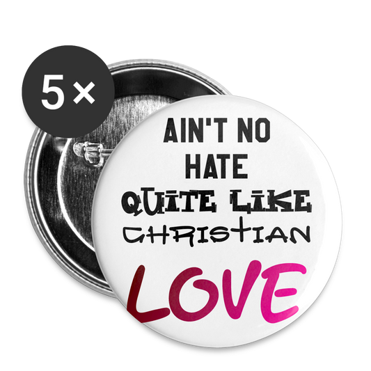 NO HATE Buttons small 1'' (5-pack) R3 - white