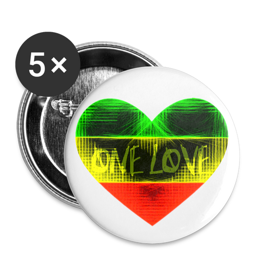 ONE LOVE THROWBACK Buttons small 1'' (5-pack) R3 - white