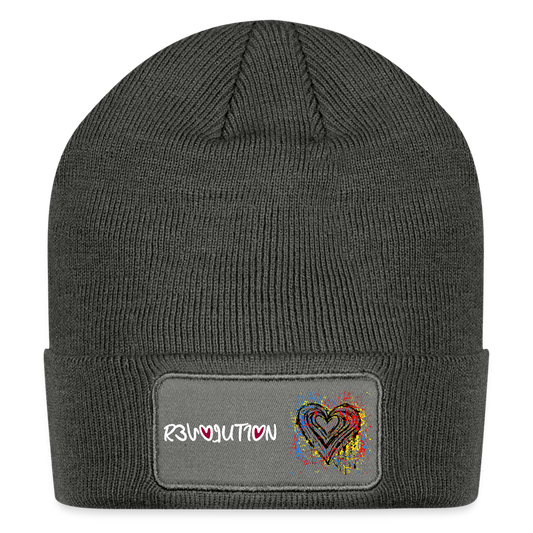 DIRTY HEART Patch Beanie R3 - charcoal grey