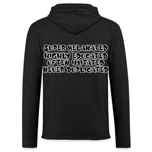 SUPER MELINATED Unisex Lightweight Terry Hoodie R3 - charcoal grey