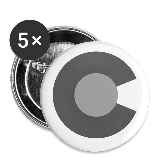 GREYSCALE C Buttons small 1'' (5-pack) CC - white