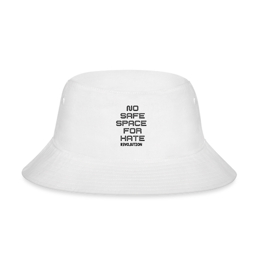 NO SAFE SPACE Bucket Hat R3 - white