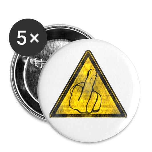 NUC MIDDLE FINGER Buttons small 1'' (5-pack) 3C - white