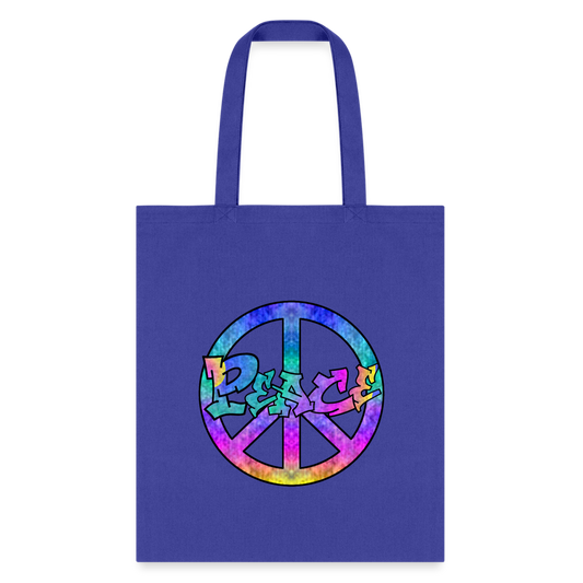 PEACE Tote Bag 3C - royal blue