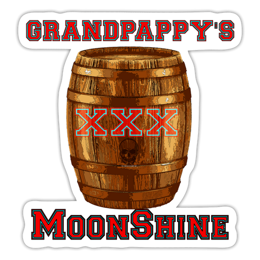 GRANDPAPPY'S MOONSHINE Sticker 3C - white matte