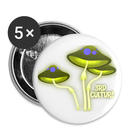 SHROOMS Buttons small 1'' (5-pack) 3C - white