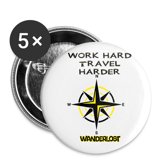 WORL HARD Buttons small 1'' (5-pack) WL - white