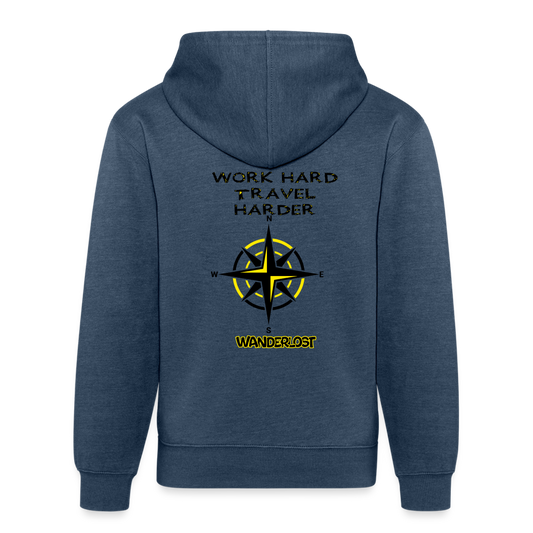 WORK HARD Unisex Organic Hoodie WL - heather navy