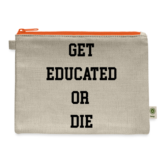 GET EDUCATED OR DIE Carry All Pouch R3 - natural/orange