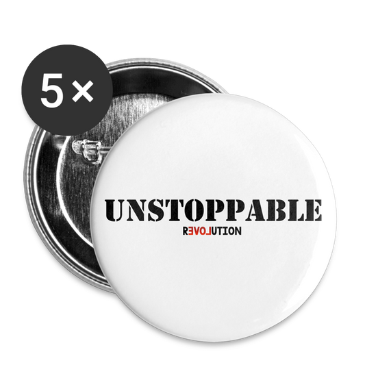 UNSTOPPABLE Buttons small 1'' (5-pack) R3 - white